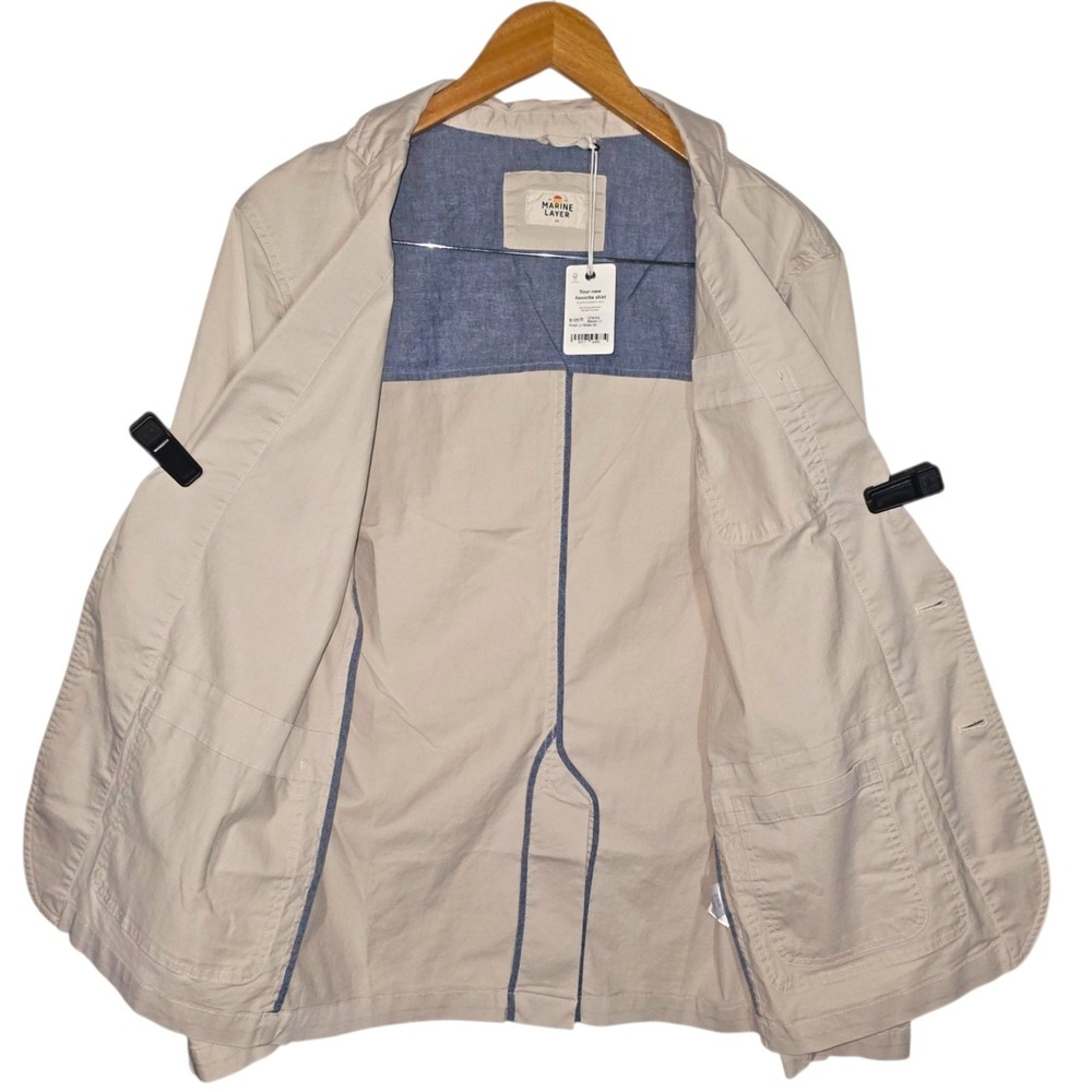 Marine Layer Charles Blazer Mens 40 Khaki Tan Cotton‎ Blend 2-Button Sport Coat - Picture 3 of 8